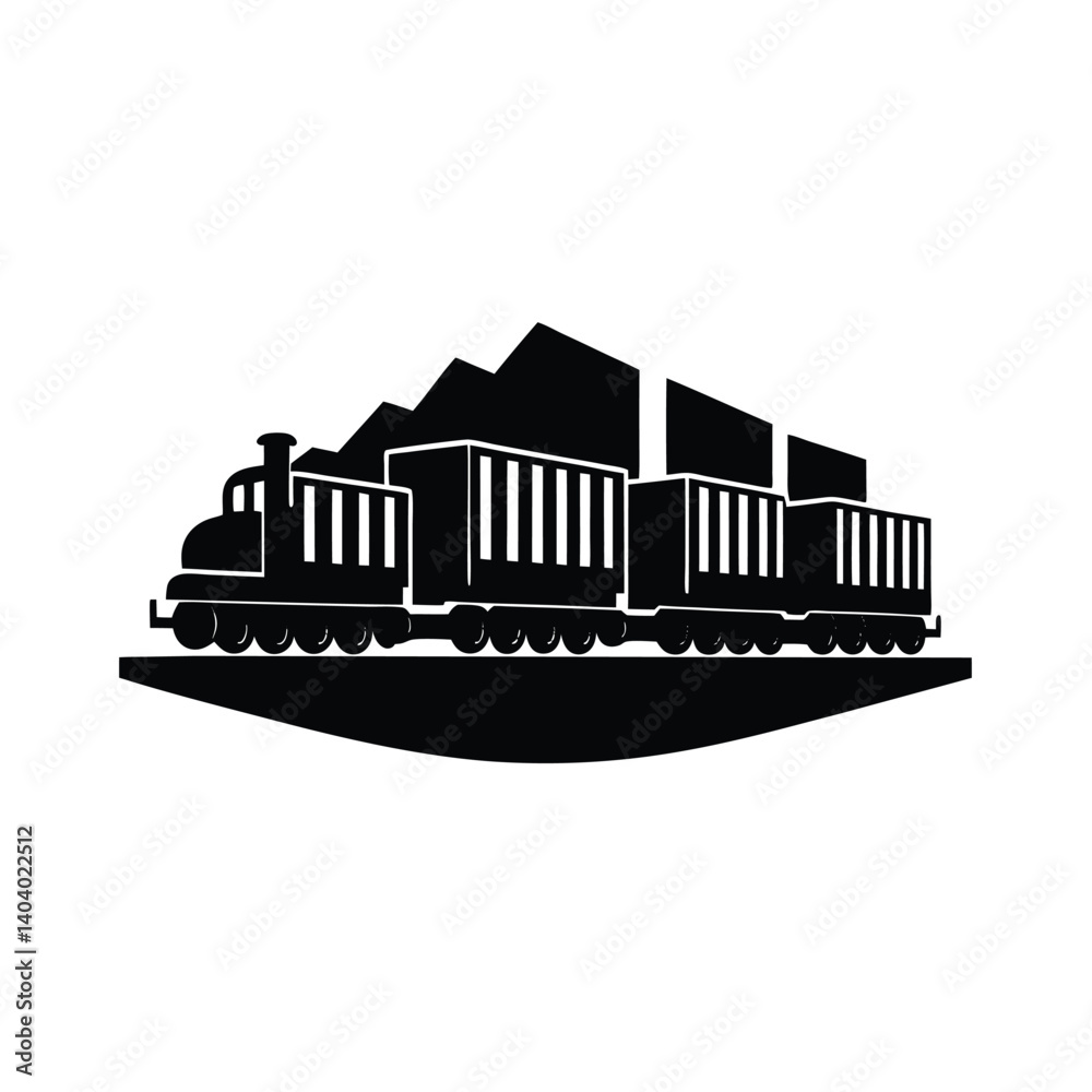 Naklejka premium cargo freight train with containers