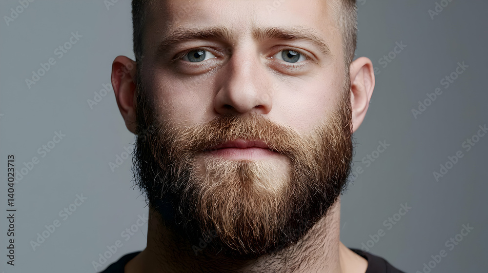 Obraz premium Close-Up Portrait Of Man With Stylish Brown Beard