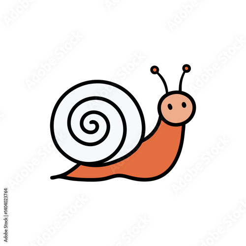 snail on white background