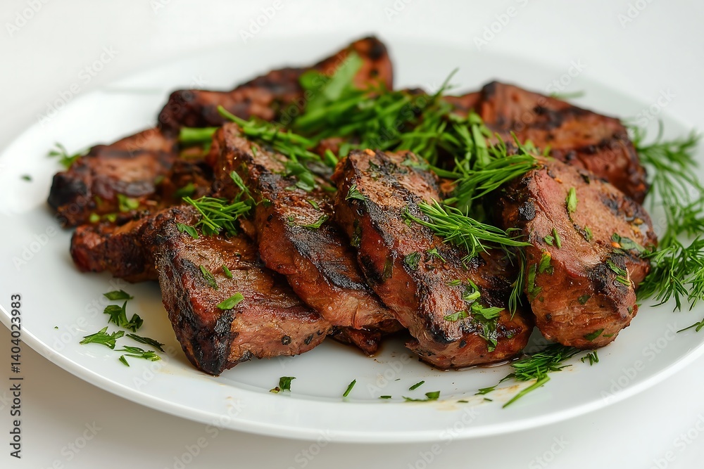 Sliced Beef Steak with Fresh Herb Seasoning. Sliced Beef Steak with Fresh Herb Seasoning.