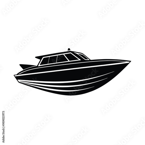 speedboat on white background