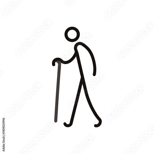 vector illustration of a man walking with crutches