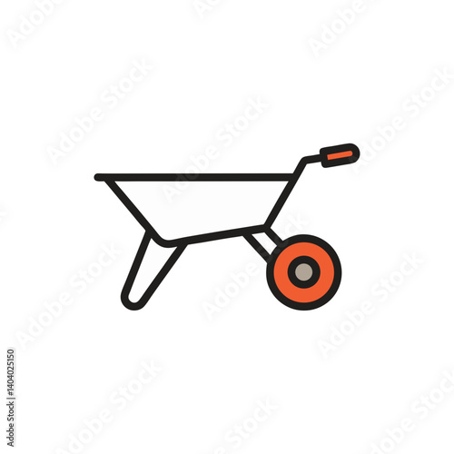 wheelbarrow on white background