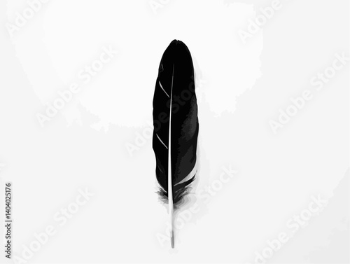 Single Black Feather Silhouette


