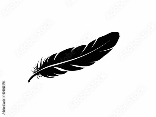Single Black Feather Silhouette

