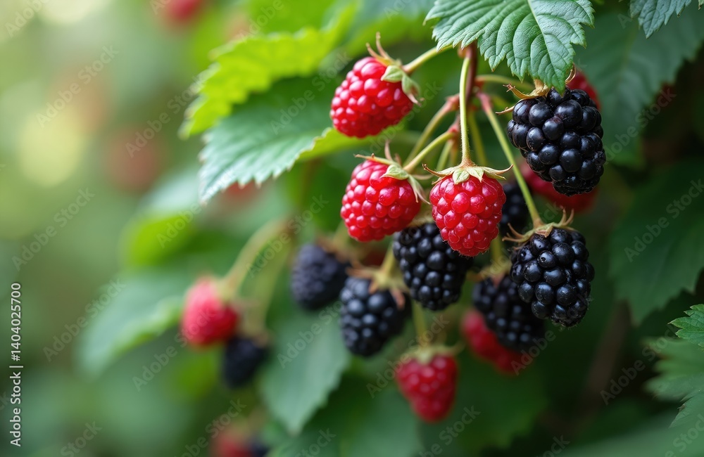 Fresh ripe blackberries growing on bush with green leaves. Healthy organic sweet berries perfect for dessert. Summer harvest, fresh fruit concept. Sweet tasty, juicy berries in garden. Fresh ripe blackberries growing on bush with green leaves. Healthy organic sweet berries perfect for dessert. Summer harvest, fresh fruit concept. Sweet tasty, juicy berries in garden.