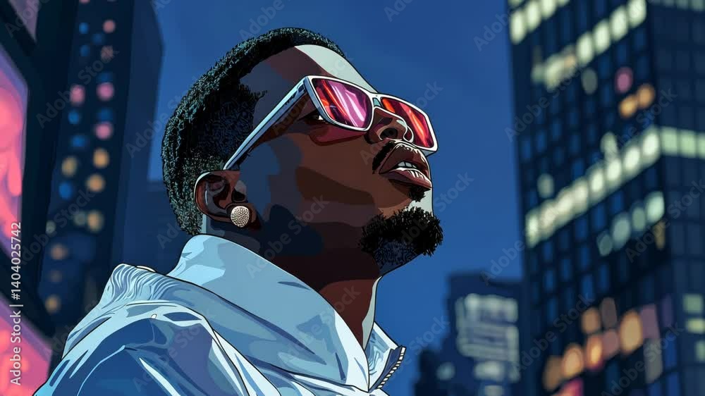 Chill Reggae Musician Illustration Enjoying Ganja in Jamaica Vector Animation