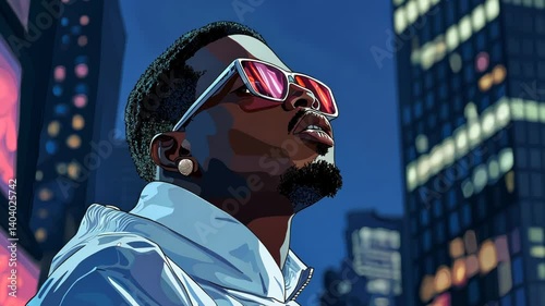 Chill Reggae Musician Illustration Enjoying Ganja in Jamaica Vector Animation