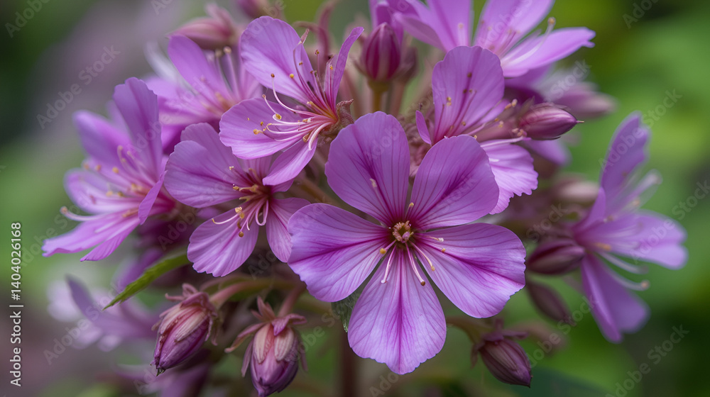 Closeup of purple giant herb-robert taxon flowers Closeup of purple giant herb-robert taxon flowers