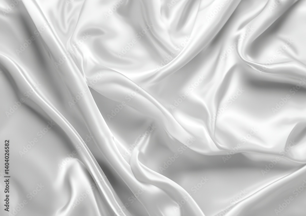 Smooth white silk fabric with soft folds and elegant texture. Smooth white silk fabric with soft folds and elegant texture.