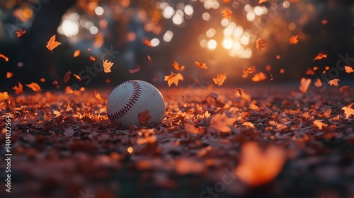 Fototapeta kuchenna Autumn baseball scene