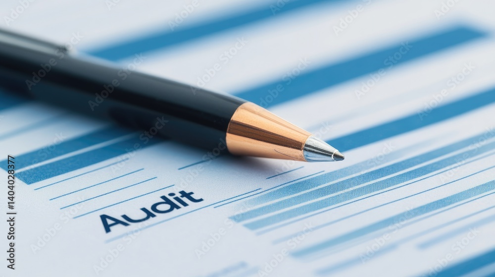 Close up of a Pen on Audit Report Document Showing Financial Analysis Close up of a Pen on Audit Report Document Showing Financial Analysis