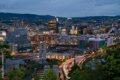  of Oslo's Night Cityscape Capturing Landmarks and Liveliness