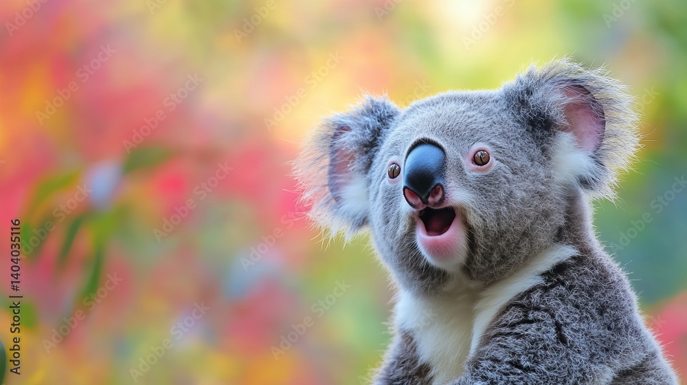 Obraz premium Cute koala bear surprised face wildlife animal australia marsupial nature photography adorable animal portrait