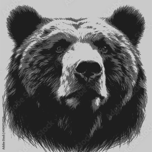 Bear emblem, mascot head silhouette, logotype. Template for business or t-shirt design. Vector. EPS 10 version.