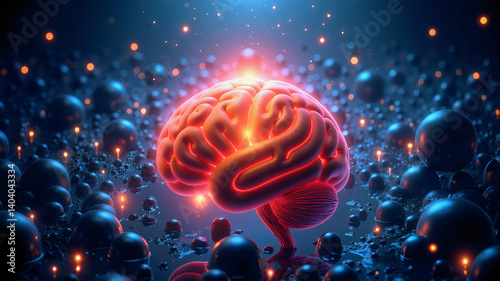 Orange glowing Brain