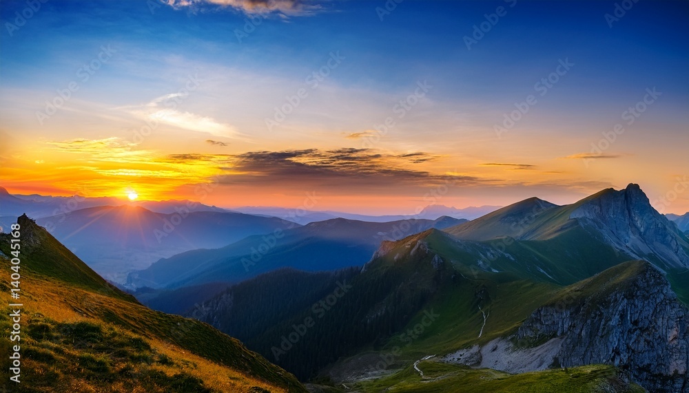 Obraz premium Sunset in the mountains with nice colors