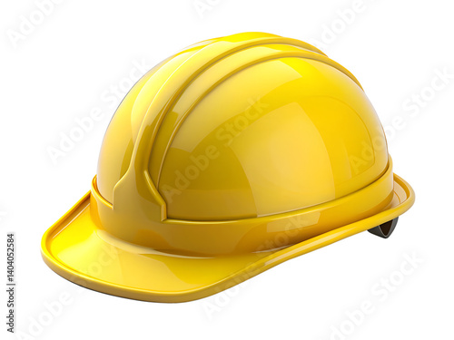 Protective Yellow Safety Hard Hat on an Isolated Background