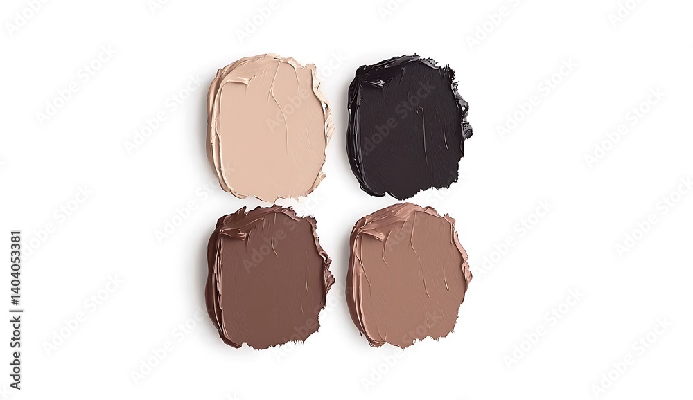Diverse Palette of Creamy Paint Shades in Various Tones and Textures Diverse Palette of Creamy Paint Shades in Various Tones and Textures