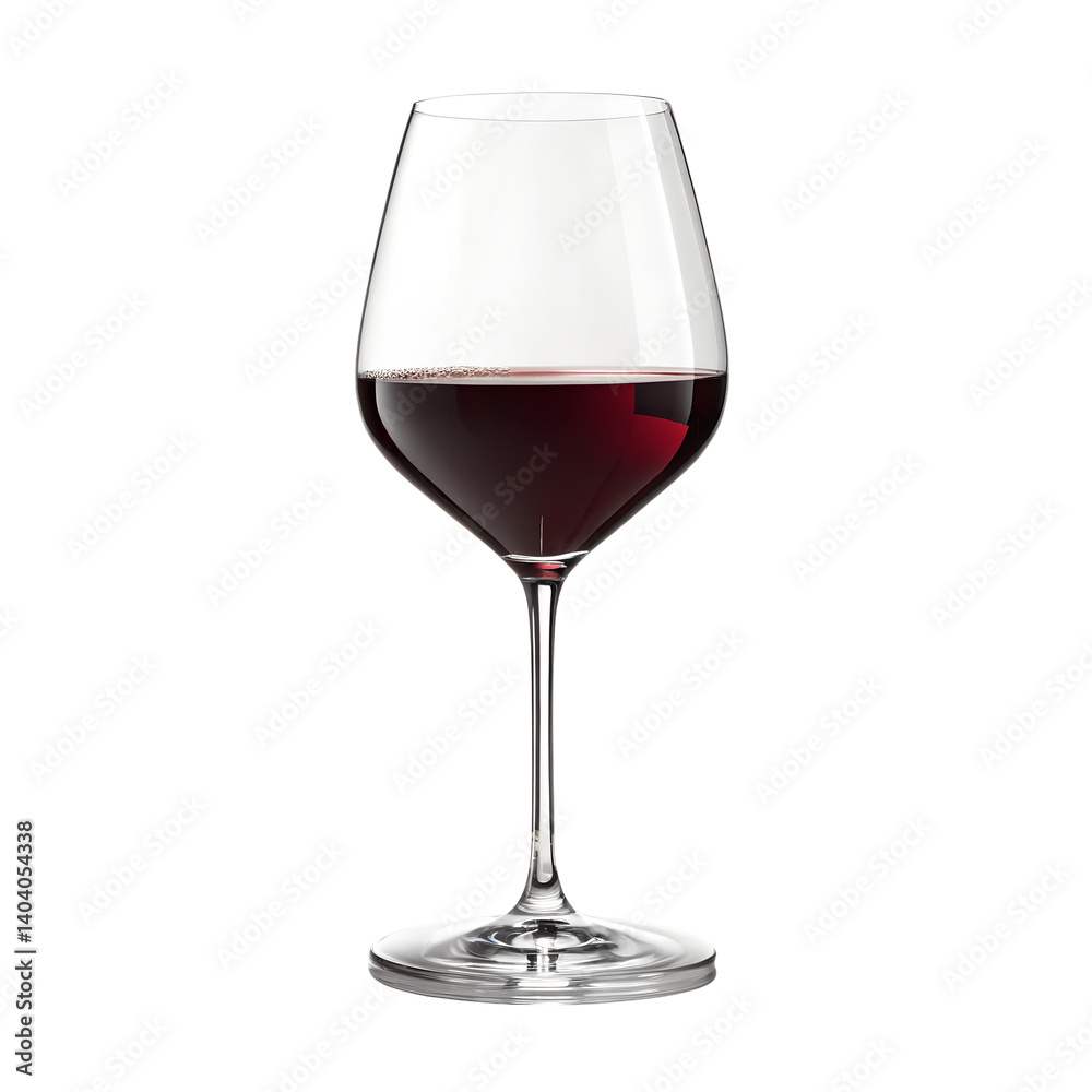 A rich, ruby red wine, poised elegantly in a crystal glass, ready to be savored against a stark white backdrop. A rich, ruby red wine, poised elegantly in a crystal glass, ready to be savored against a stark white backdrop.