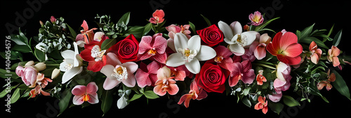 Wallpaper Mural Harmonious Symphony: A Vibrant Bouquet Blending Roses, Lilies, Peonies, and Orchids with Lush Greenery Torontodigital.ca