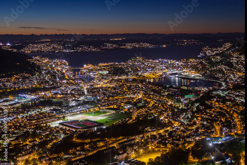 Epic  of Bergen's Urban Landscape with Floating Yachts