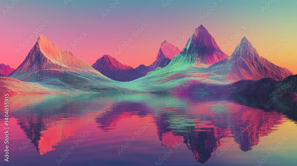 Naklejka premium A mountain range with a lake in the foreground