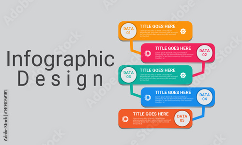 Modern stock contributor concept infographic template design with icons. Flat business infographic diagram vector slide presentation. 
5 steps business data visualization timeline process infographic 