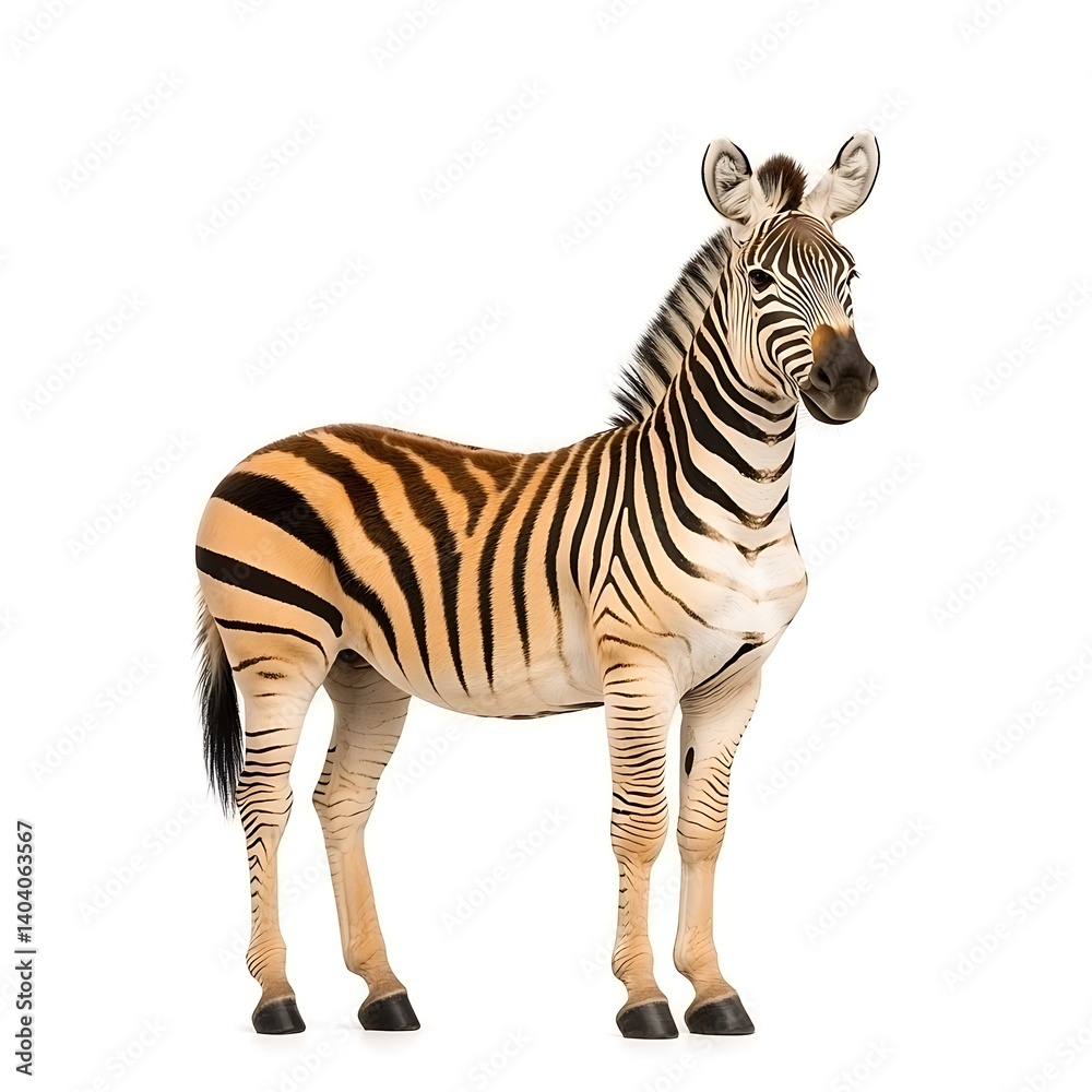 Fototapeta premium Majestic Zebra Standing Proudly in Captive Environment