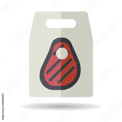 Fast food delivery take away paper bag icon.