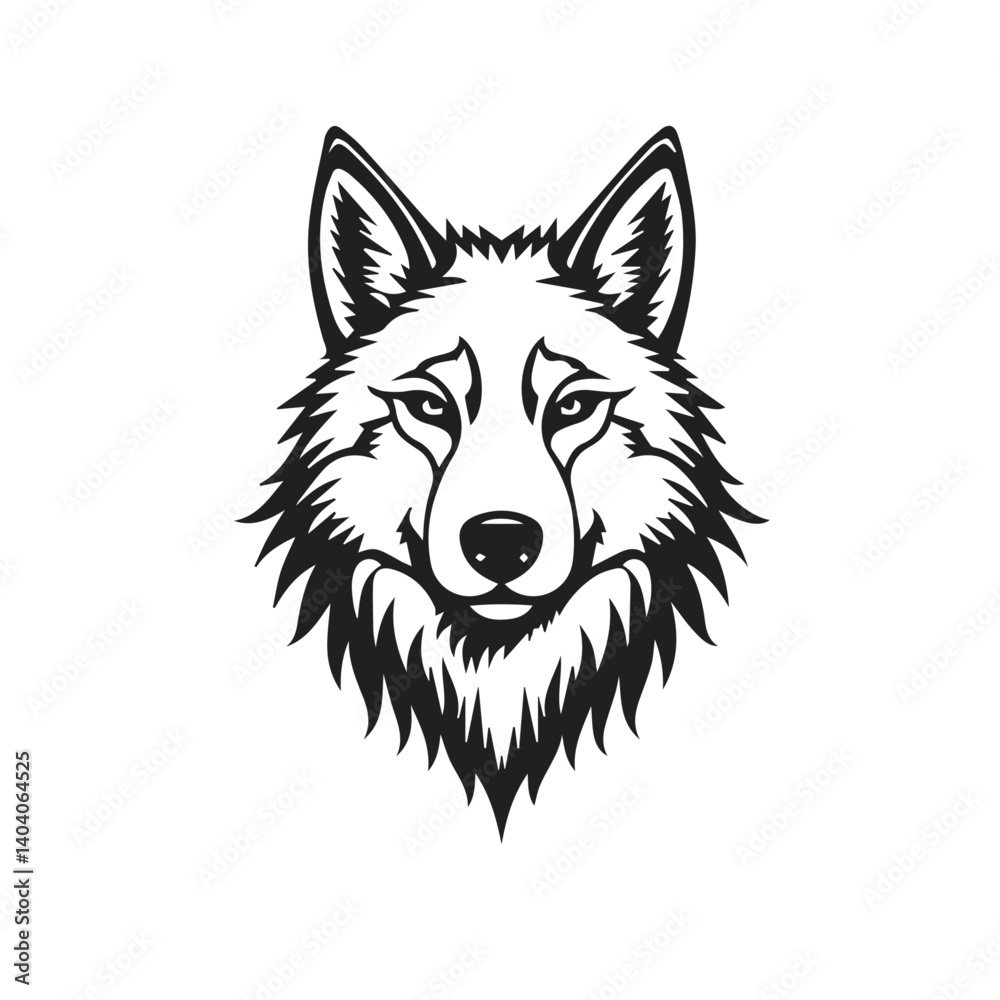 vector illustration of wolf head outline vector illustration of wolf head outline