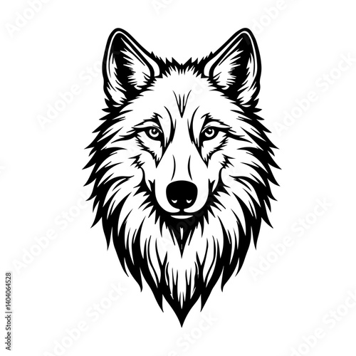 vector illustration of wolf head outline