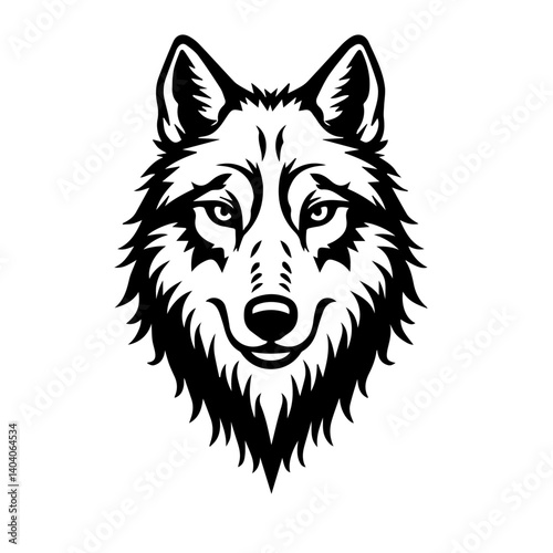 vector illustration of wolf head outline