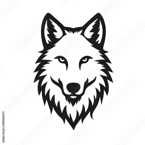 vector illustration of wolf head outline