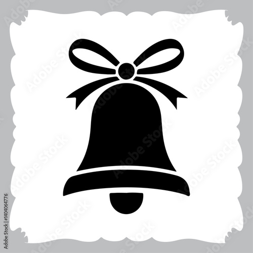 Elegant Bell with Holiday Bow Silhouette