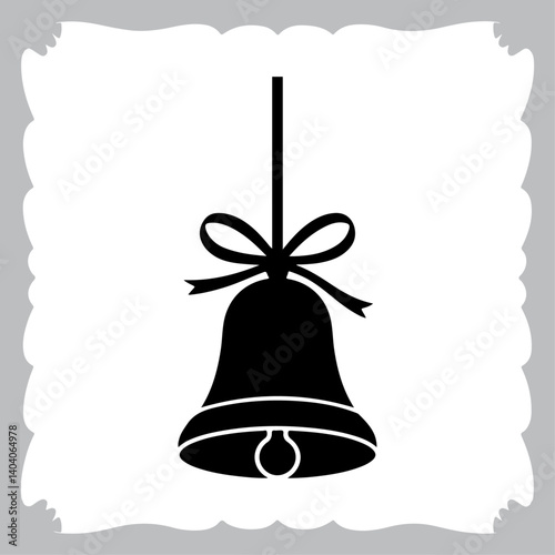 Traditional Bell with Bow Clipart