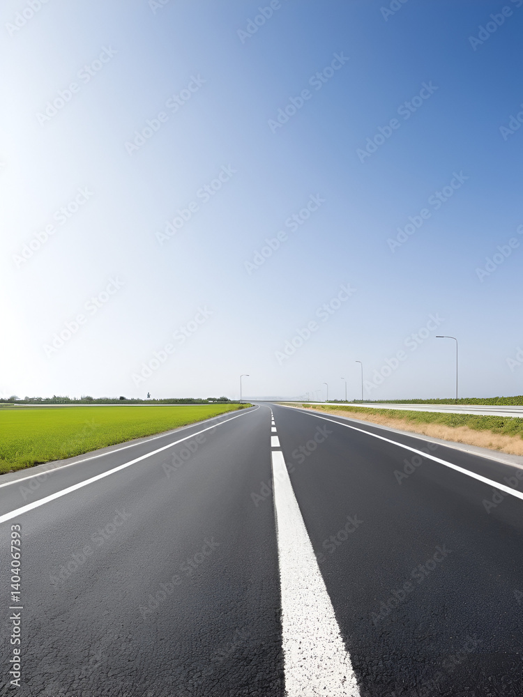 Fototapeta premium Empty asphalt road highway ground and white background,panoramic view.