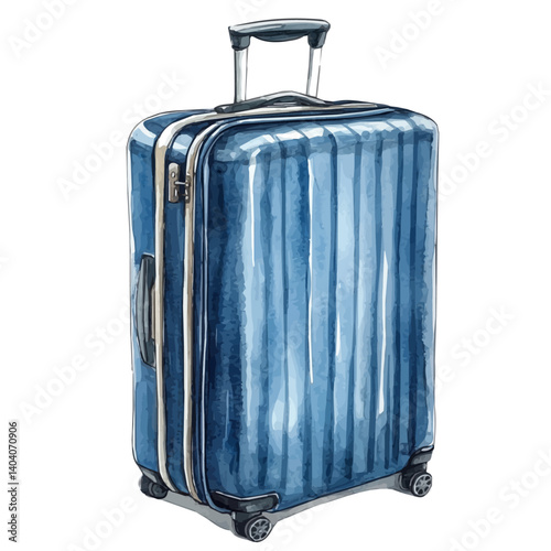 watercolor of Cabin-size Carry-on Suitcase, vector, isolated on a white background.