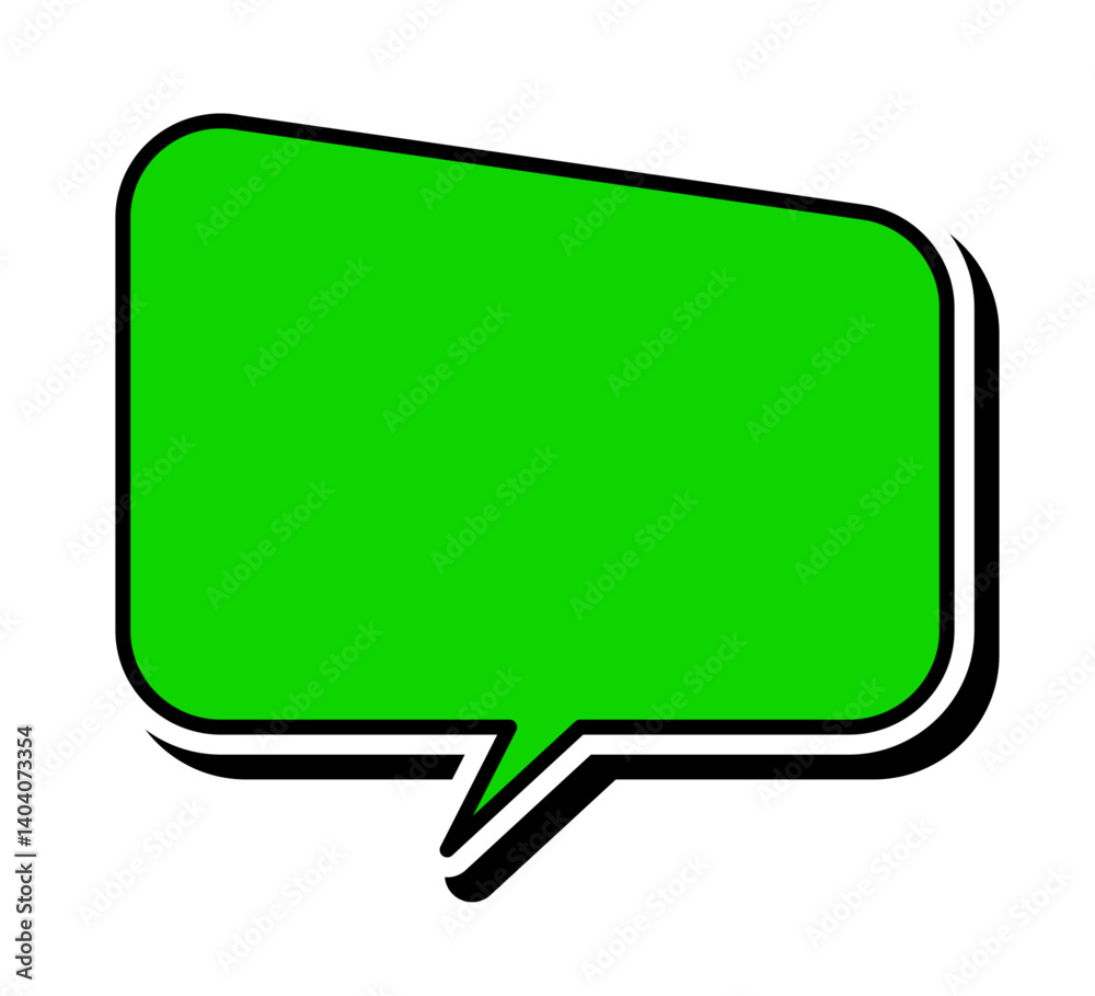 Naklejka premium カラフルな吹き出し単体 立体的 ベクターデータ チラシ・雑誌・Web・動画素材 黄緑