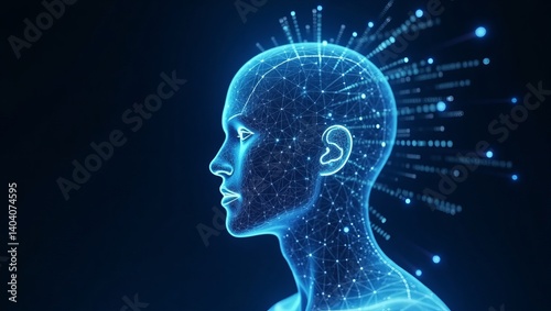 Wallpaper Mural Ai technology head network connection digital brain artificial intelligence innovation concept 3d render Torontodigital.ca