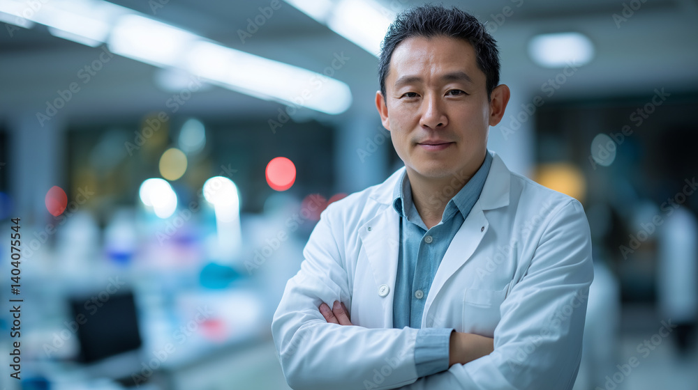 Confident Scientist in Vaccine Research Lab Confident Scientist in Vaccine Research Lab