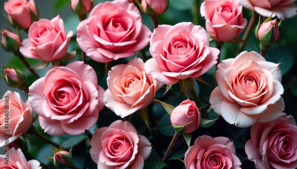 Small scale, repeating rosebuds in muted tones , scale, background, floral Small scale, repeating rosebuds in muted tones , scale, background, floral