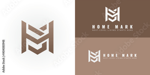 The geometric emblem skillfully integrates the initials HM into a cohesive and stable structure. Tailored for the Real Estate and Construction sectors, the logo signifies stability and foundation