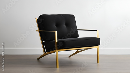 a black and gold lounge chair
