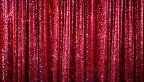 Red sparkle glitter curtains
