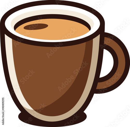 Cartoon illustration of a steaming cup of coffee