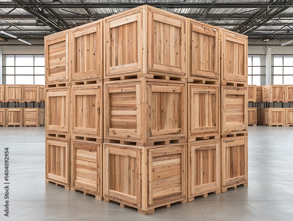 Wooden Crates Stacked Display Wooden Crates Stacked Display