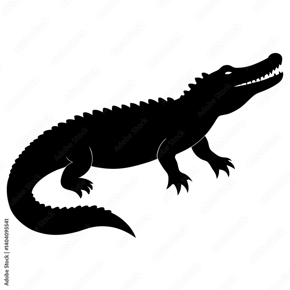 Obraz premium crocodile silhouette vector isolated on white background