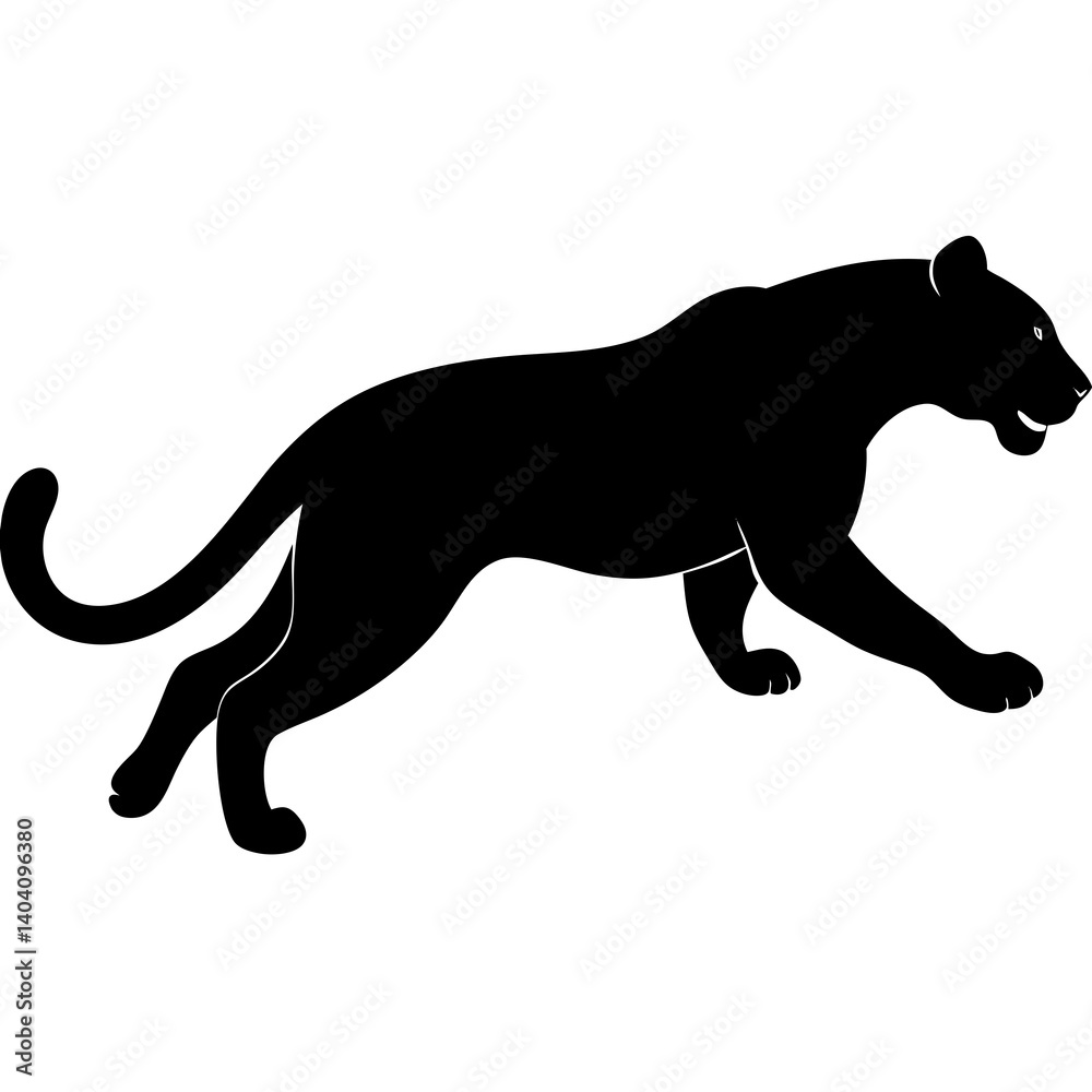 jaguar jumping silhouette vector isolated on white background jaguar jumping silhouette vector isolated on white background