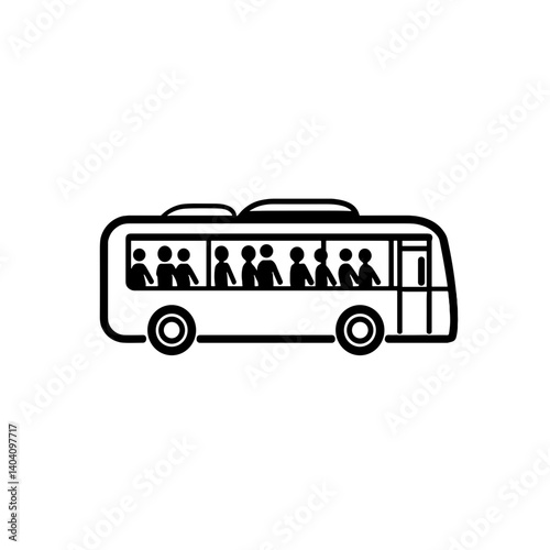 Simple outline of a city bus on white